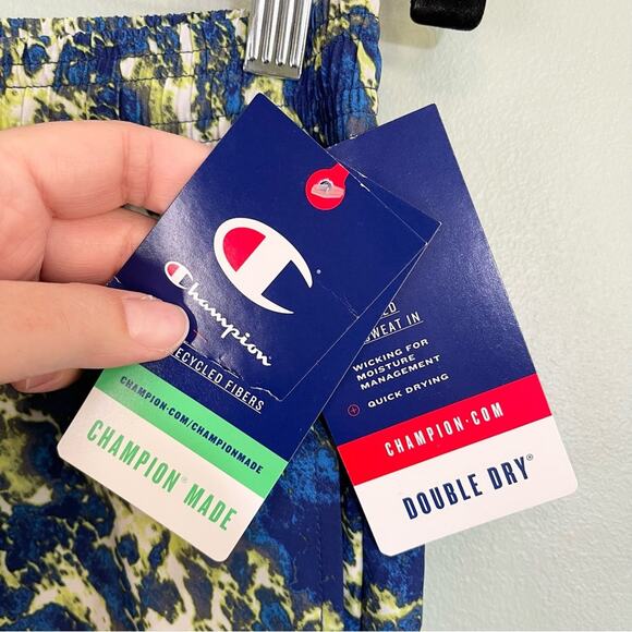 Champion Double Dry Printed Performance 7" Sports Shorts Water Ripple Medium NWT - Picture 12 of 12